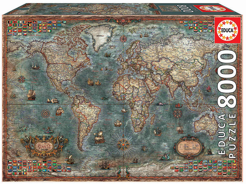 Educa 18017 8000ピース ジグソーパズル スペイン発売 HISTORICAL WORLD MAP 歴史的な世界地図_画像1