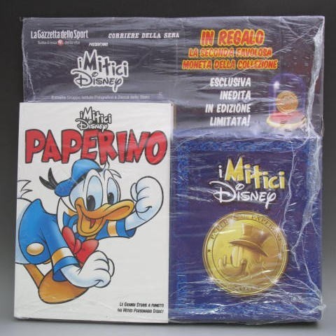 Disney Donald Italy foreign book I Mitici Disney Vol.2 [PAPERINO] coin & folder - attaching 2009 year 2 month 16 day issue Italian new goods 