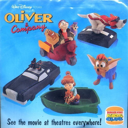  Disney Oliver ~ New York . cat thing ... Burger King *mi-ru toy 5 piece Complete 1996 year unopened 