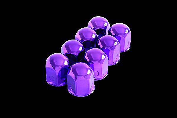 ●紫色メッキ●クルージングレンジャー用●新品⇒41mm 高さ51mm 8穴高床用1台分セット 32個 ナットキャップJIS専用 CAP ホイール