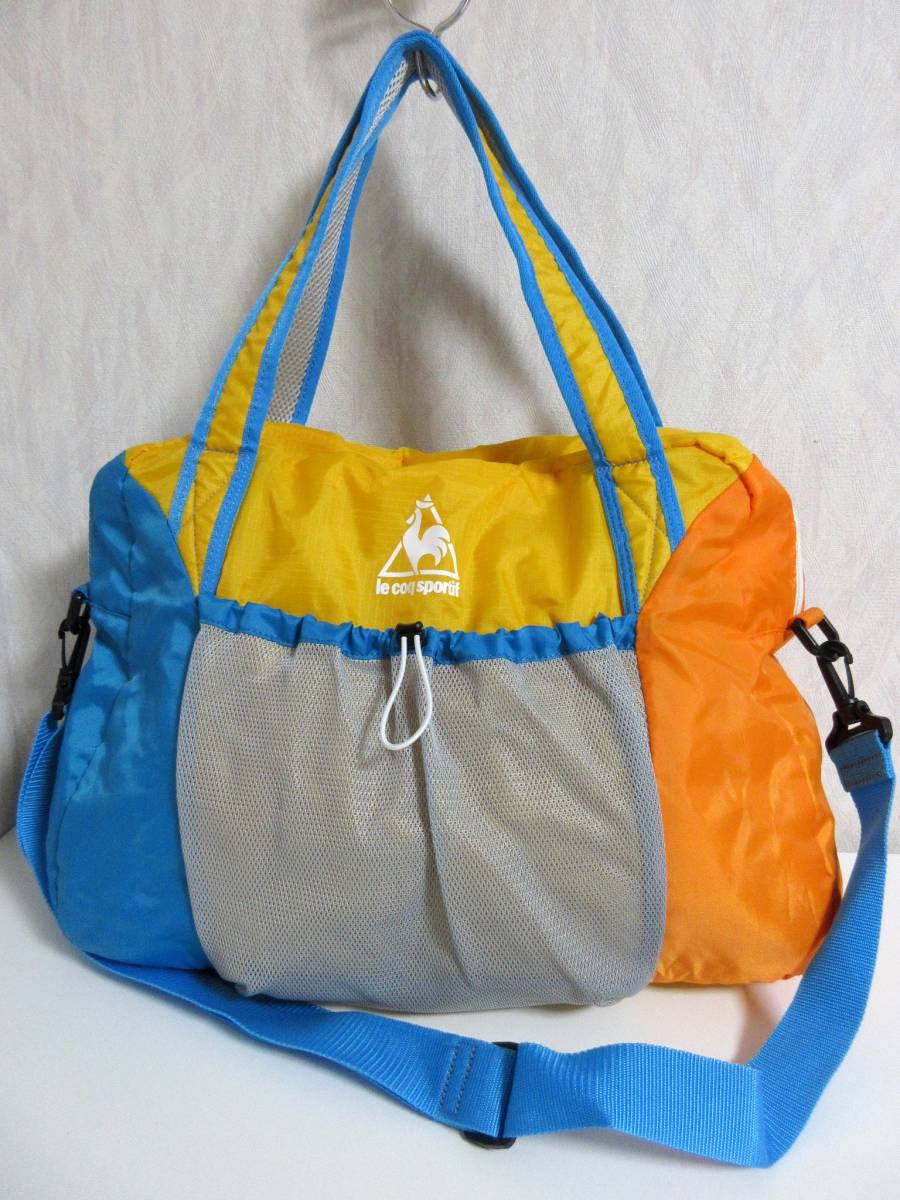 ルコック le coq sportif 配色 ボストンバッグ ショルダーストラップ付き 南3293_画像1