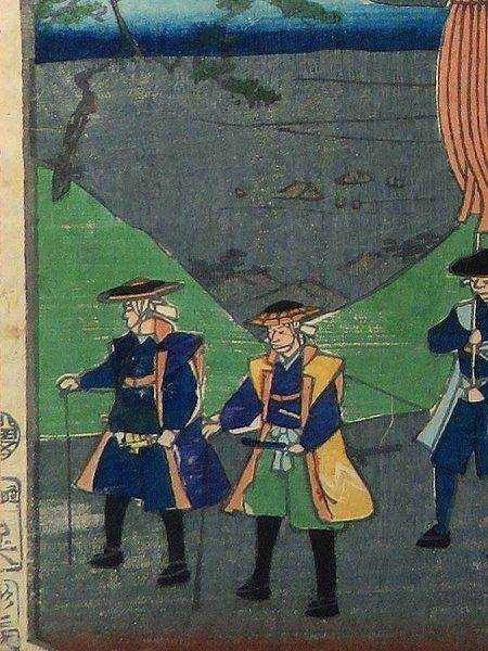 ☆歌川広重(二代目)『末廣五十三次・白須賀』木版画 絵画 【B4397