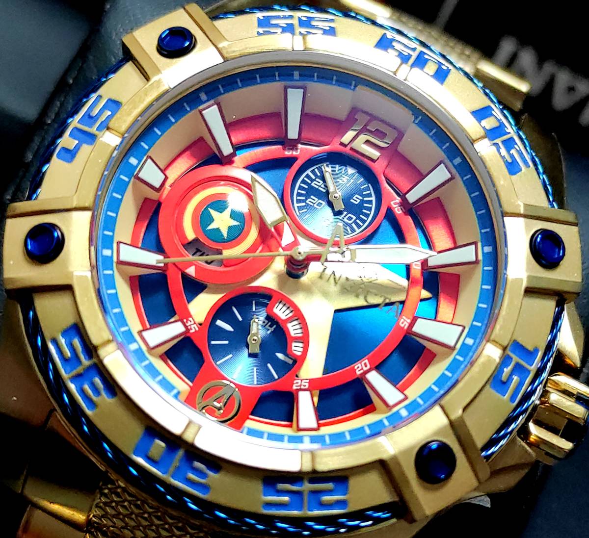 新品 定価13 7万円invicta インビクタ高級腕時計marvel キャプテンアメリカゴールドユニセックス世界限定 4000個日本未発売 日本代購代bid第一推介 Funbid