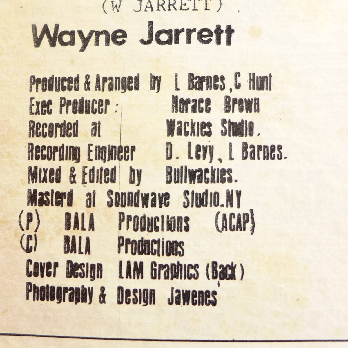 WAYNE JARRETT / SHOWCASE VOL.1 [ WACKIES ] US Org盤LP _画像3