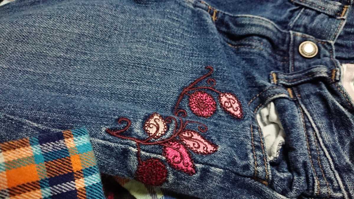 (約90cmサイズ) オールドネイビー フォークロア調 キッズ用刺繍入り ジーンズ 子供用 デニム 女児用 デニムパンツ OLD Navy_画像8