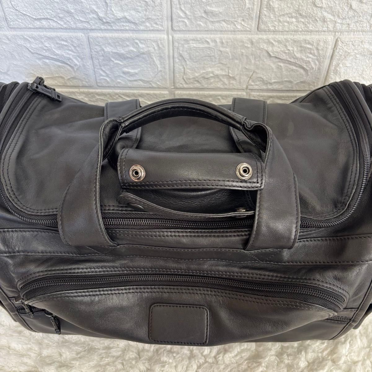 美品 トゥミ TUMI 9221D3 ブラック レザー ボストンバッグ 本革 オール