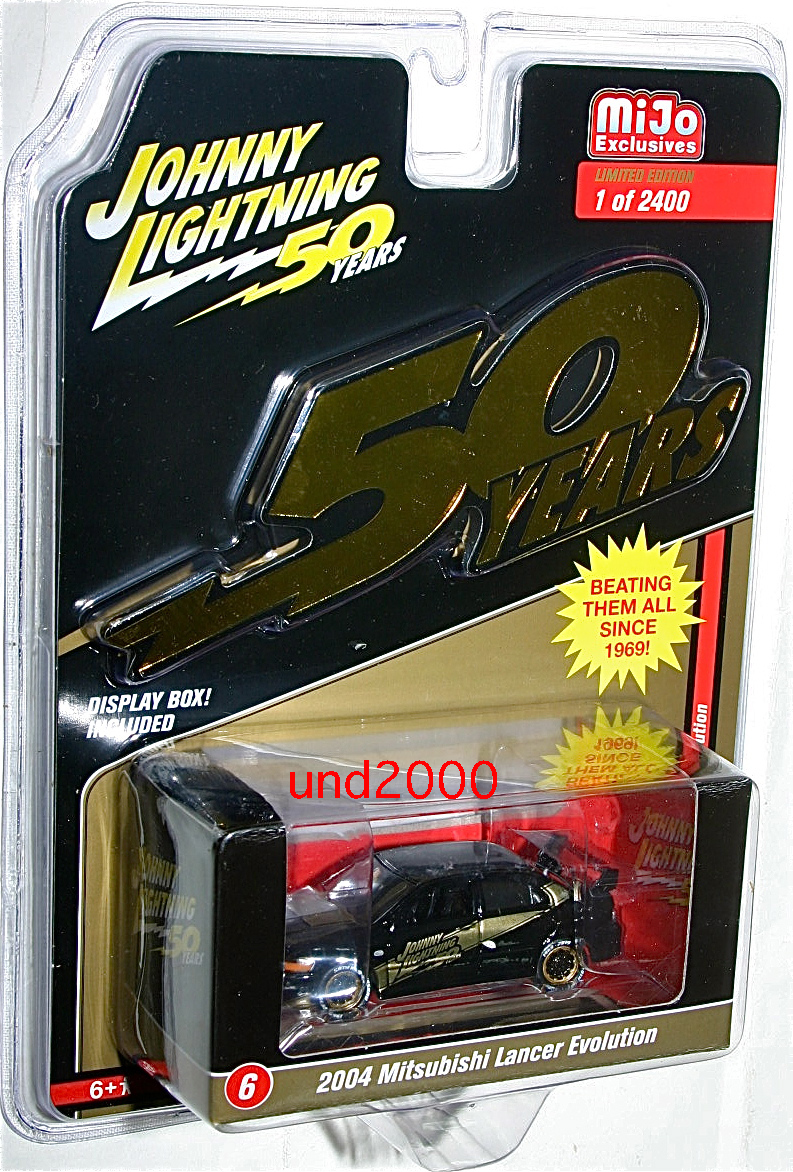 特注 Johnny Lightning 1/64 2004 三菱 ランサー エボルーション Mitsubishi Lancer Evolutionブラック ゴールド ジョニーライトニングMijo_画像2