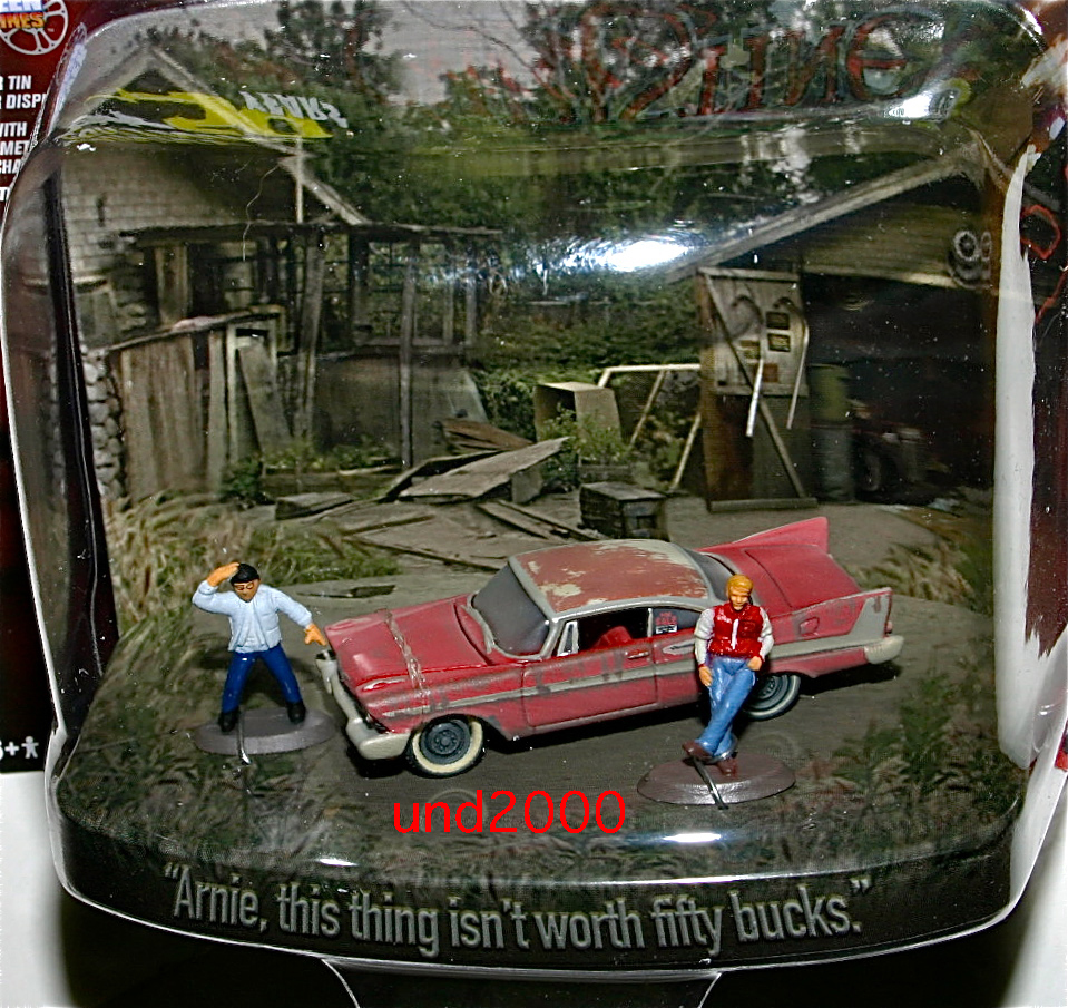 Johnny Lightning クリスティーン 1/64 1958 プリムス フューリー 汚し 金属製ジオラマベース付Christine Plymouth Furyスティーヴンキング_画像2