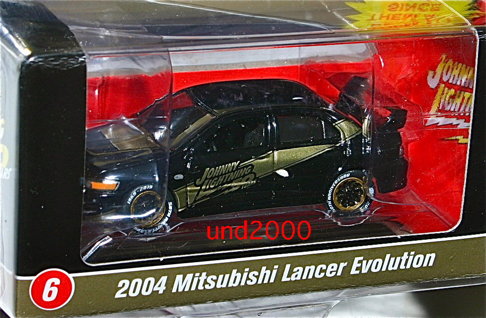 特注 Johnny Lightning 1/64 2004 三菱 ランサー エボルーション Mitsubishi Lancer Evolutionブラック ゴールド ジョニーライトニングMijo_画像3