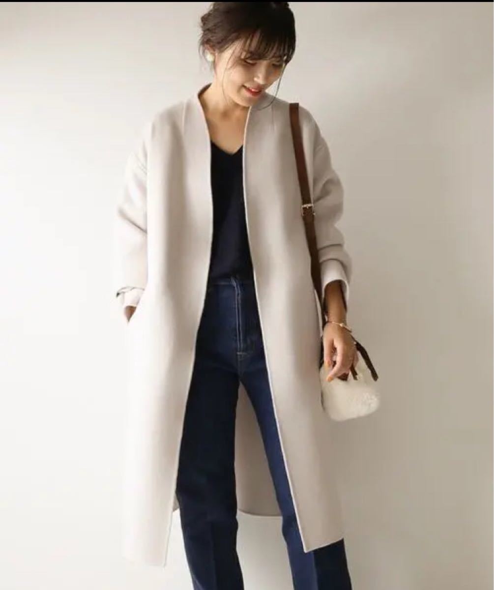 Spick & SpanスピックアンドスパンWフェイススタンドノーカラー Spick & SpanスピックアンドスパンWフェイススタンドノーカラー