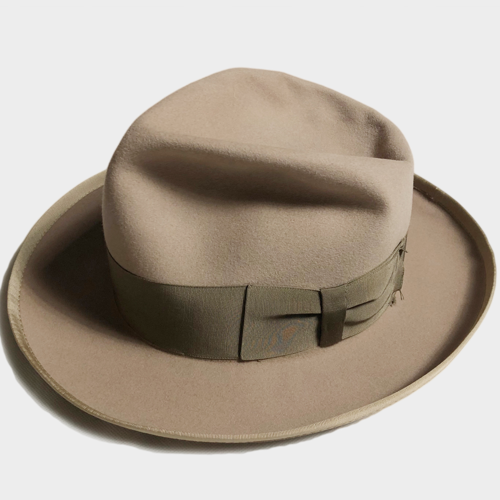 希少! 40年代 BORSALINO 58.5CM ALESSANDRIA ボルサリーノ ベージュ ワントーン MADE IN ITALY イタリア製 VINTAGE STETSON ステットソン_画像1