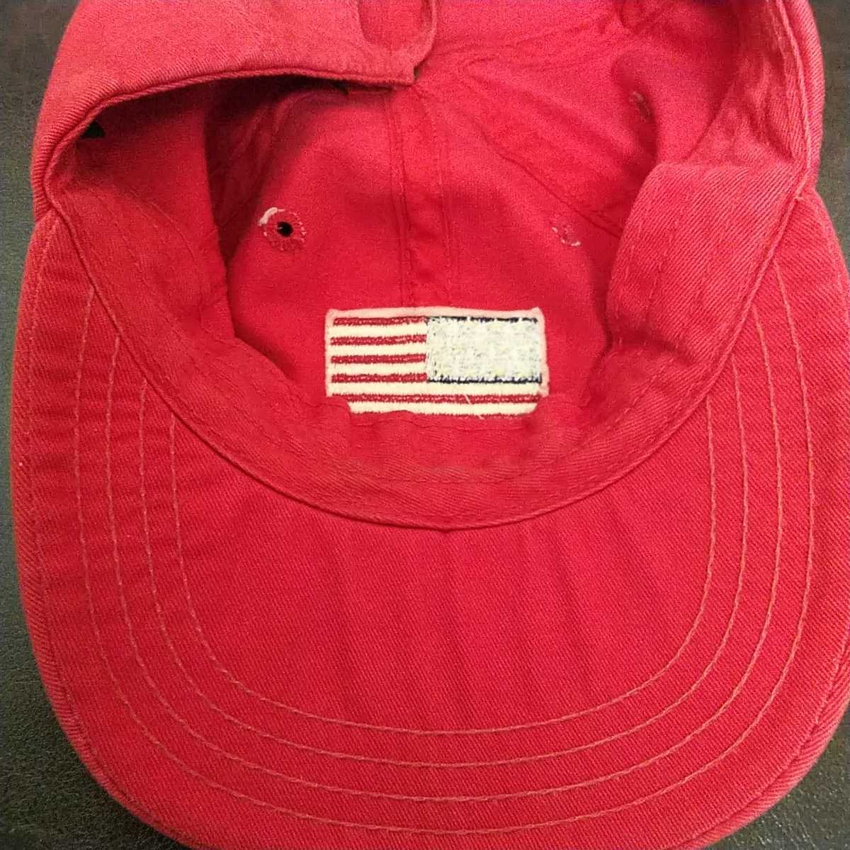 【期間限定お試し価格】帽子店舗用品 ラルフローレン POLO 古着 キャップ 赤 国旗 USA アメリカ