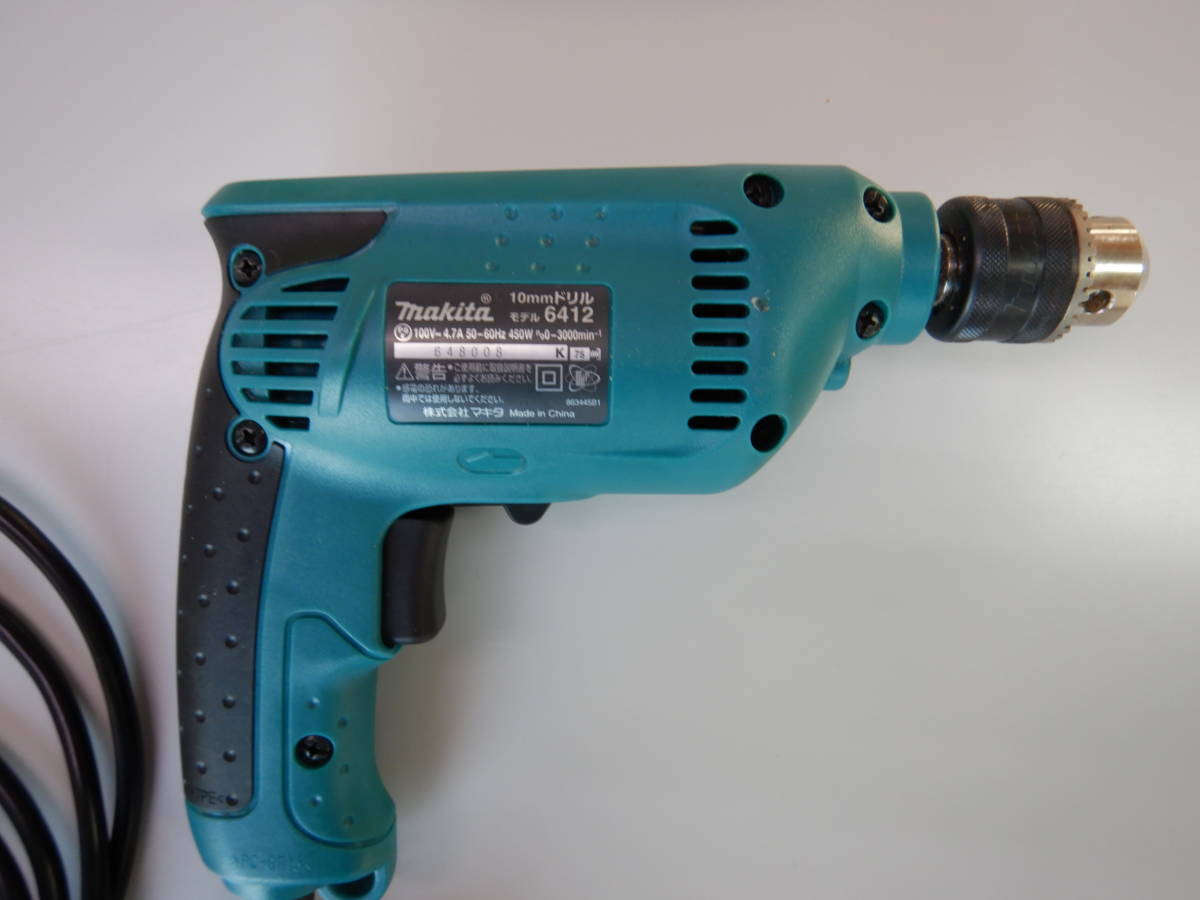  GK219 Makita 無段階変速 10mm電動ドリル　モデル6412　【新品美品】取扱説明書あり_画像3