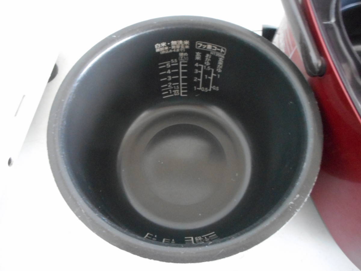 AH10529　日立 IHジャー炊飯器 RZ-VV100M Steam Cut 圧力＆スチーム 1.0L 5.5合 2014年製_画像6