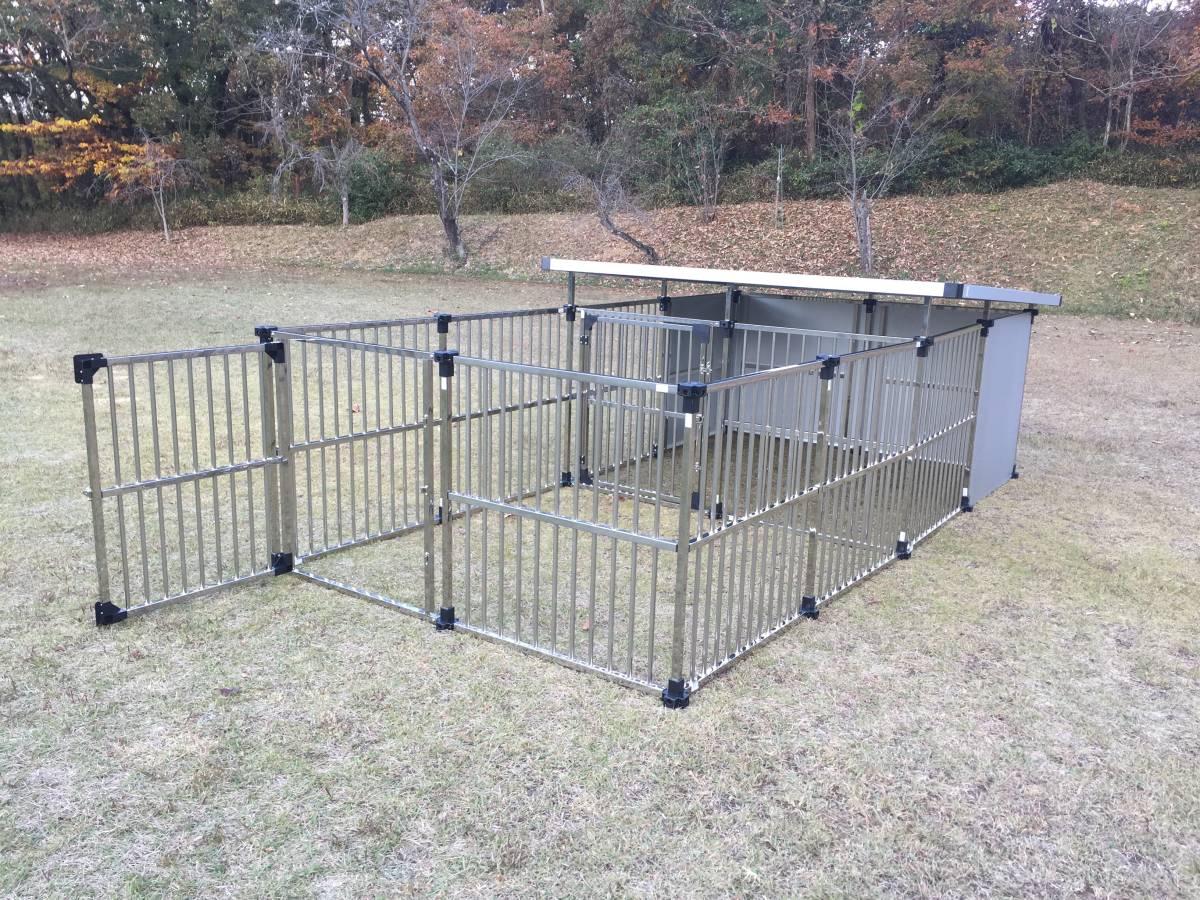  made of stainless steel dog house DFS-M2 (1 tsubo type outdoors for kennel )+ multi Circle house DFS-C1 medium sized dog large dog floor less [ free shipping ]