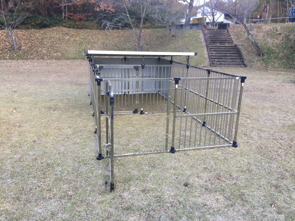 ステンレス製ドッグハウス DFS-M2 (1坪タイプ屋外用犬小屋)+マルチ