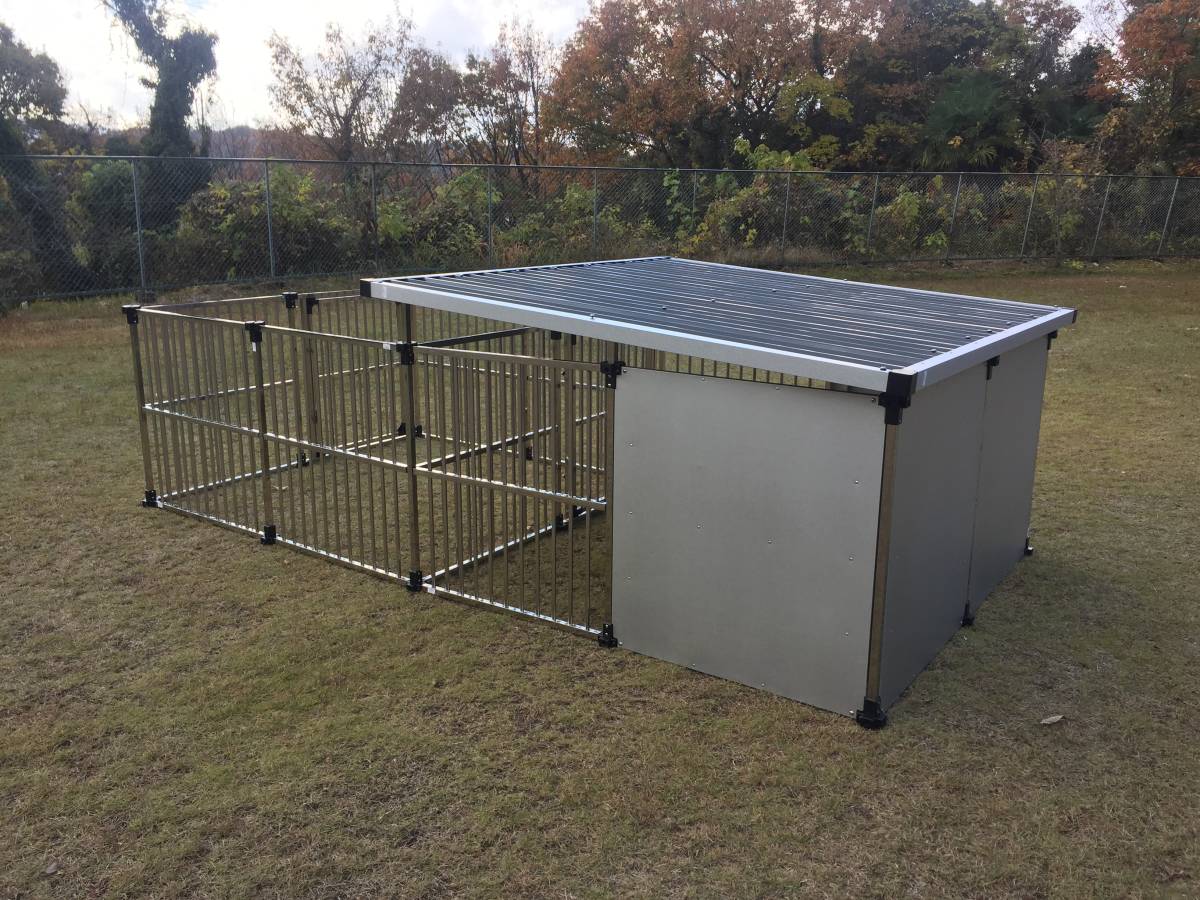  made of stainless steel dog house DFS-M2 (1 tsubo type outdoors for kennel )+ multi Circle house DFS-C1 medium sized dog large dog floor less [ free shipping ]