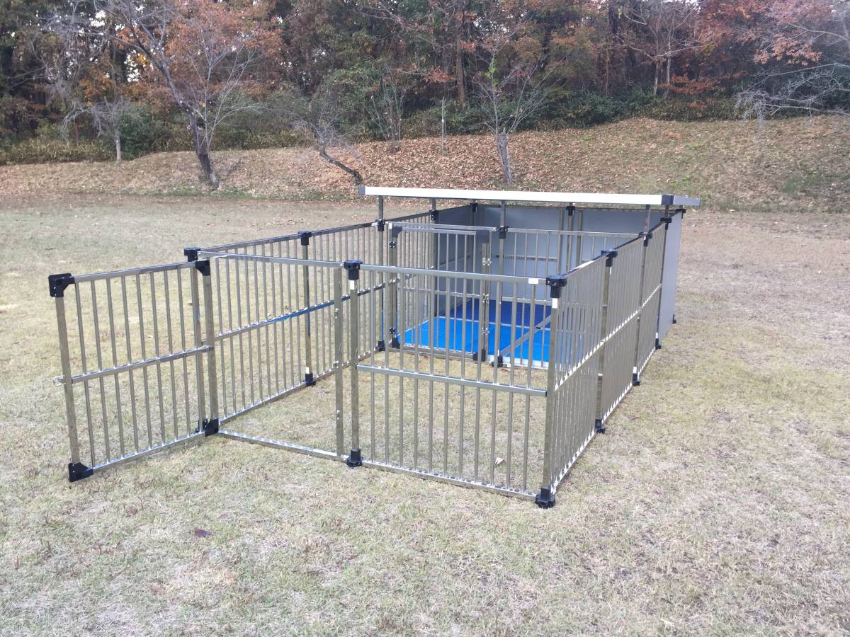  made of stainless steel dog house DFS-M2 (1 tsubo type outdoors for kennel )+ multi Circle house DFS-C1 medium sized dog large dog floor attaching [ free shipping ]