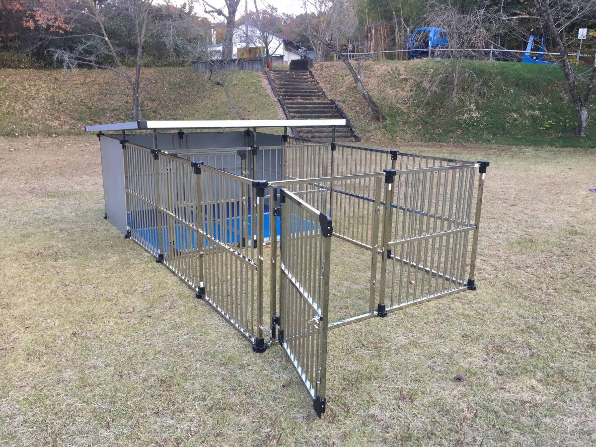  made of stainless steel dog house DFS-M2 (1 tsubo type outdoors for kennel )+ multi Circle house DFS-C1 medium sized dog large dog floor attaching [ free shipping ]