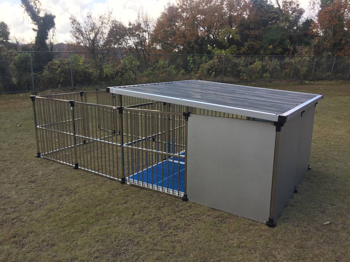  made of stainless steel dog house DFS-M2 (1 tsubo type outdoors for kennel )+ multi Circle house DFS-C1 medium sized dog large dog floor attaching [ free shipping ]