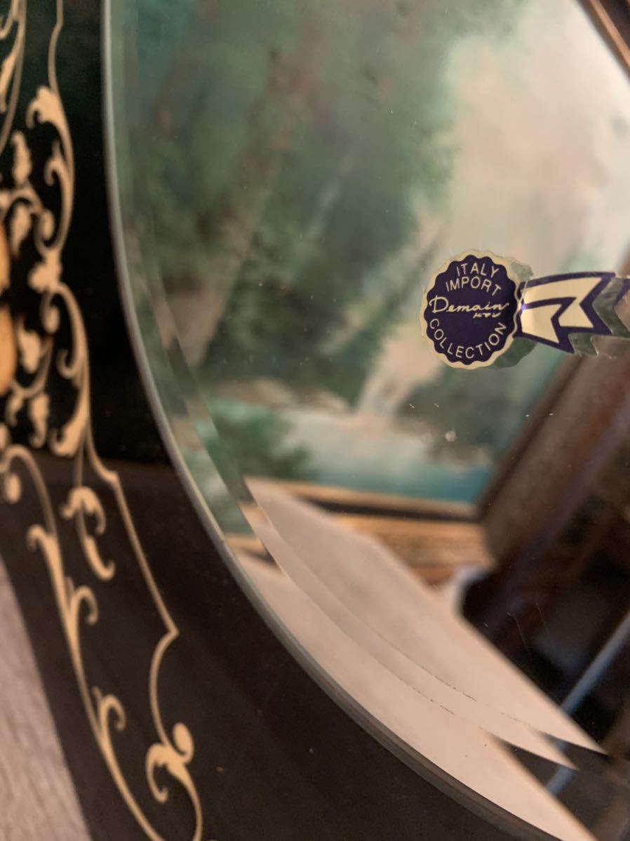 ☆ 送料無料 美品 イタリア ドマン DEMAIN アンティーク レトロ 調 壁掛け式 ウォールミラー ミラー 鏡 姿見 店舗 什器 HA533_画像5