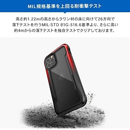 海外人気★iPhone12 Pro ケース 米軍耐衝撃MIL-STD 81G規格取得★送料無料★レッドブラック_画像5