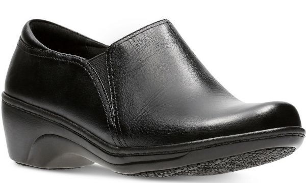 送料無料 Clarks 25cm サイドゴア アンクル ブーツ レザー 革 ブラック 黒 ブーティー シューティー パンプス フォーマル ST61_画像1