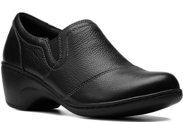 魅了 ブラック 革 レザー ブーツ ゴア 23.5cm Clarks 送料無料 黒 ST64 フォーマル パンプス シューティー ブーティー パンプス ヒール 23.5cm