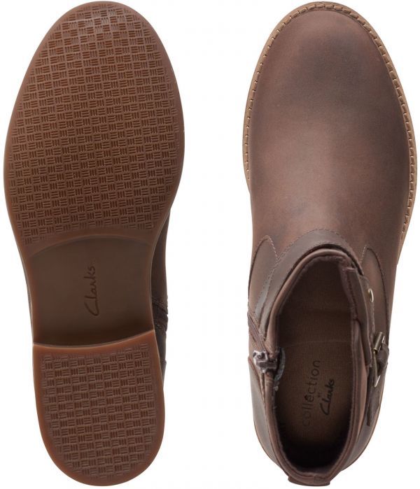  бесплатная доставка Clarks 28.5cmW молния ботинки кожа кожа темно-коричневый со вставкой из резинки каблук goa ботиночки - туфли-лодочки спортивные туфли ST45