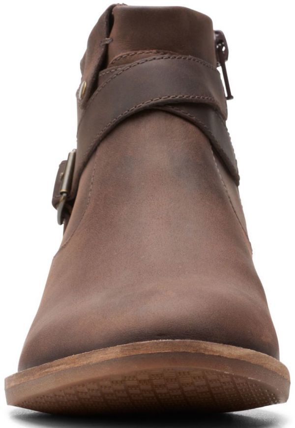  бесплатная доставка Clarks 28.5cmW молния ботинки кожа кожа темно-коричневый со вставкой из резинки каблук goa ботиночки - туфли-лодочки спортивные туфли ST45