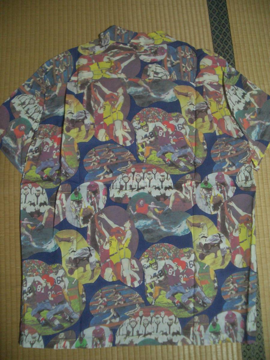 フェローズ　アロハシャツ　スポーツ　L　ピクチャー　Hawaiian shirt　Japan　アロハ　Sports　パリオリンピック　Paris Olympic　和柄_画像2