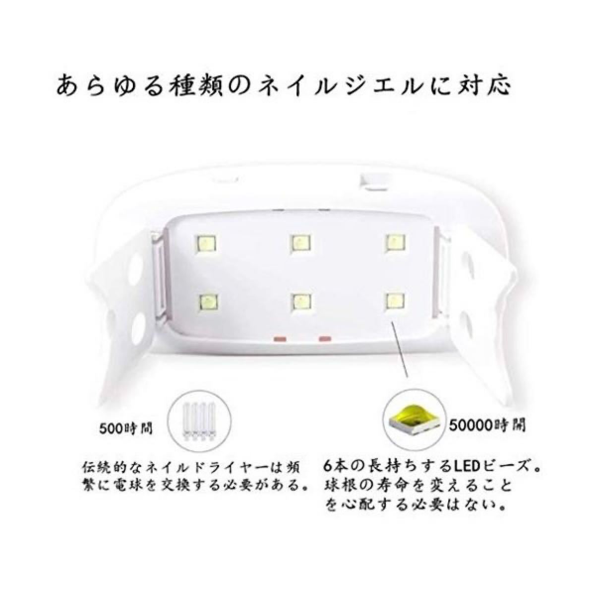 UV LED ライト ネイルライト ジェルネイル 6ｗ 薄型 軽量 レジン 硬化