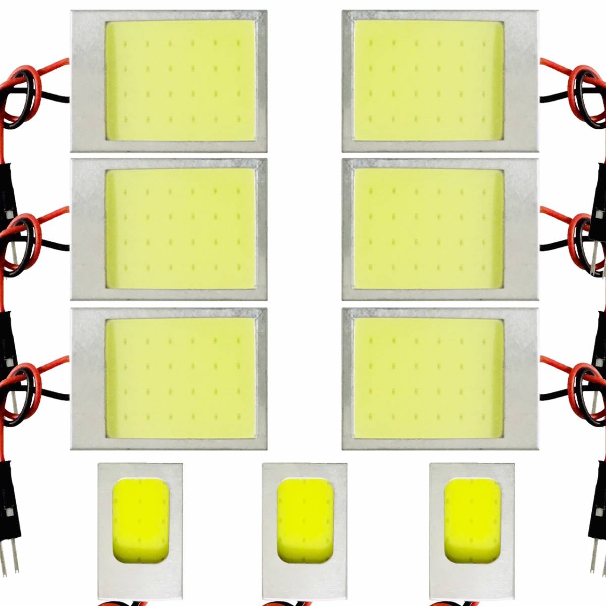 トヨタ GSR50系 ACR50系 エスティマ T10 LED 室内灯 超爆光 COB 全面発光 パネルタイプ ルームランプ 9個セット ホワイト 車検対応_画像1