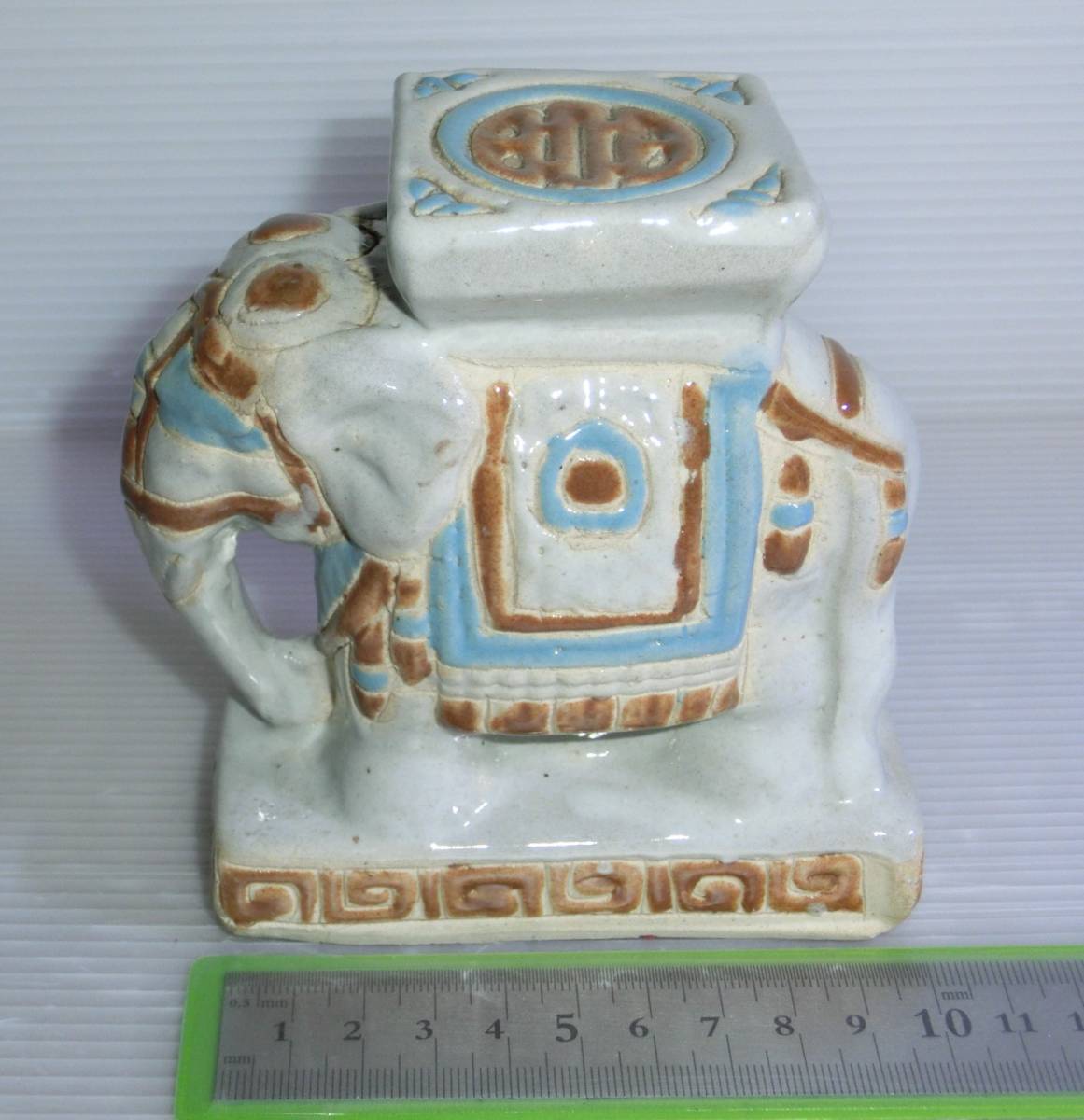 象 置物 陶器 海外 お土産 オブジェ インテリア 飾り物 レトロ 雑貨 ゾウ 動物 像_画像2