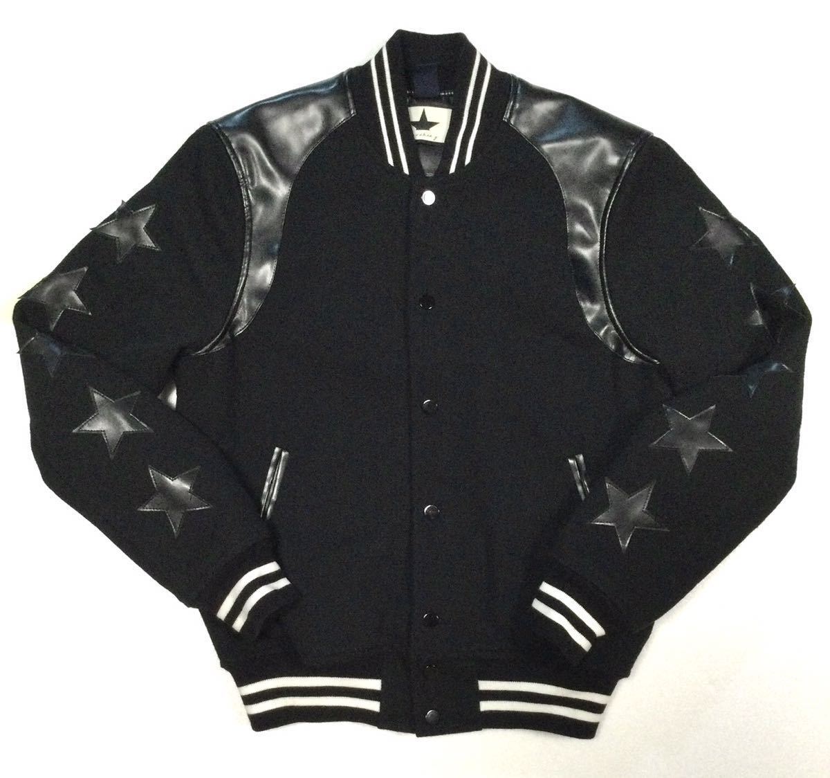 【新品、本物、当店在庫だから安心】 美品「MACCHIA J.」エコレザー切替デザイン イタリア製 SIZE:46/S-M相当 Black スタジアムジャケット 中綿入り Mサイズ 【新品、本物、当店在庫だから安心】 美品「MACCHIA J.」エコレザー切替デザイン イタリア製 SIZE:46/S-M相当 Black スタジアムジャケット 中綿入り Mサイズ