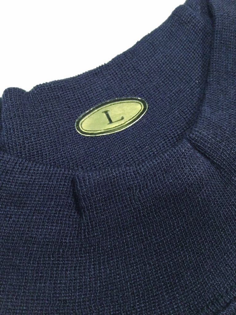 デッドストック 新品未使用品!! ハイネックニットソー Navy SIZE:L 日本製 アメリカンカジュアル ヴィンテージ 60's-70's ③_画像3