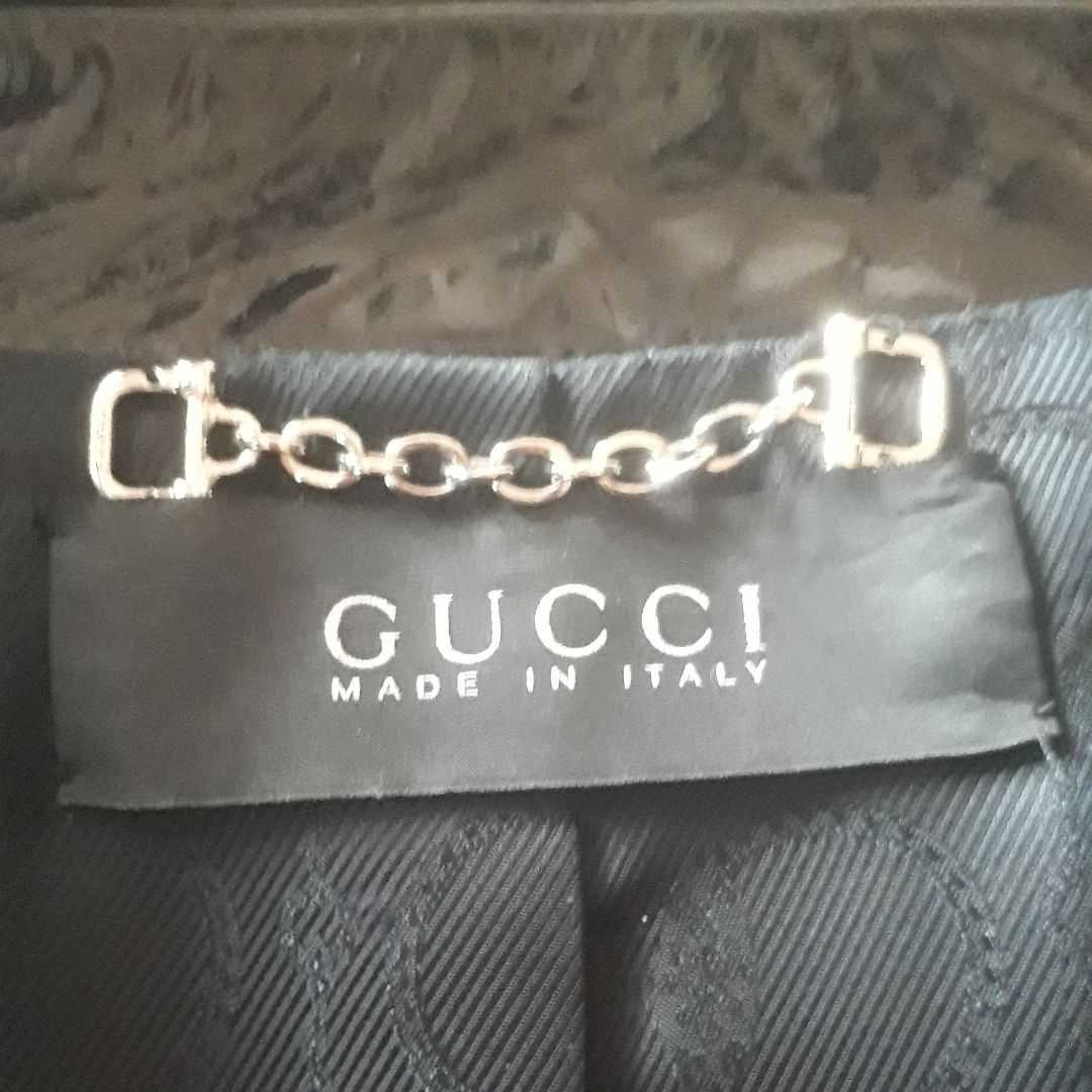 GUCCI スエード&パテント コート 黒 羊革&牛革 エナメルレザー GUCCI スエード&パテント コート 黒 羊革&牛革 エナメルレザー