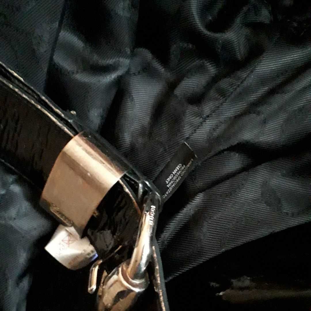 GUCCI スエード&パテント コート 黒 羊革&牛革 エナメルレザー GUCCI スエード&パテント コート 黒 羊革&牛革 エナメルレザー