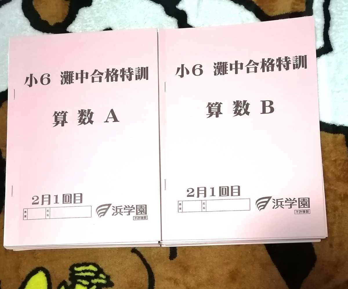 原本 書込消し済】浜学園 小6/6年 灘中合格特訓 算数 A 10冊,B 10冊