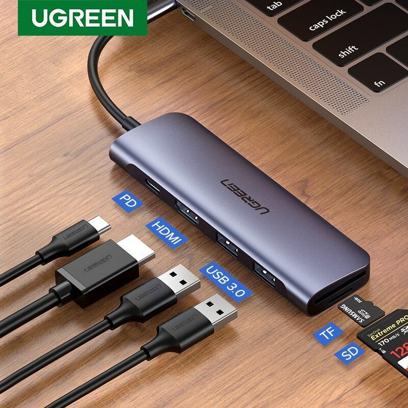Ugreen usb cハブタイプcにmacbook proのマルチusb 3.0ハブhdmiアダプタドックhuawei社メイト30 USB-C 3.1スプリッタポートタイプcハブ