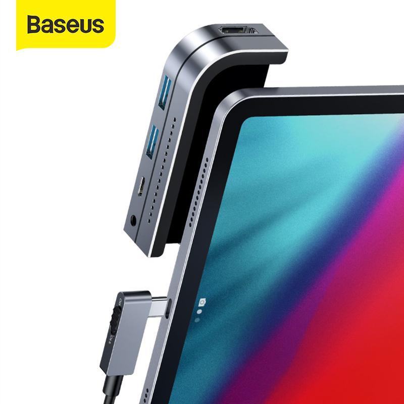 Baseus usb cハブタイプcハブhdmi usb 3.0 pdポート 3.5 ミリメートルジャック携帯電話USB-C usbハブアダプタmacbook proのためのipadプロ_画像1