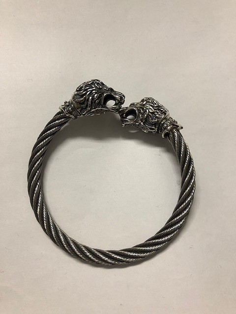 Bill Wall Leather ビルウォールレザー BWL Animal Head Cable Bangle バングル ライオン 新品 未使用 100％ 本物