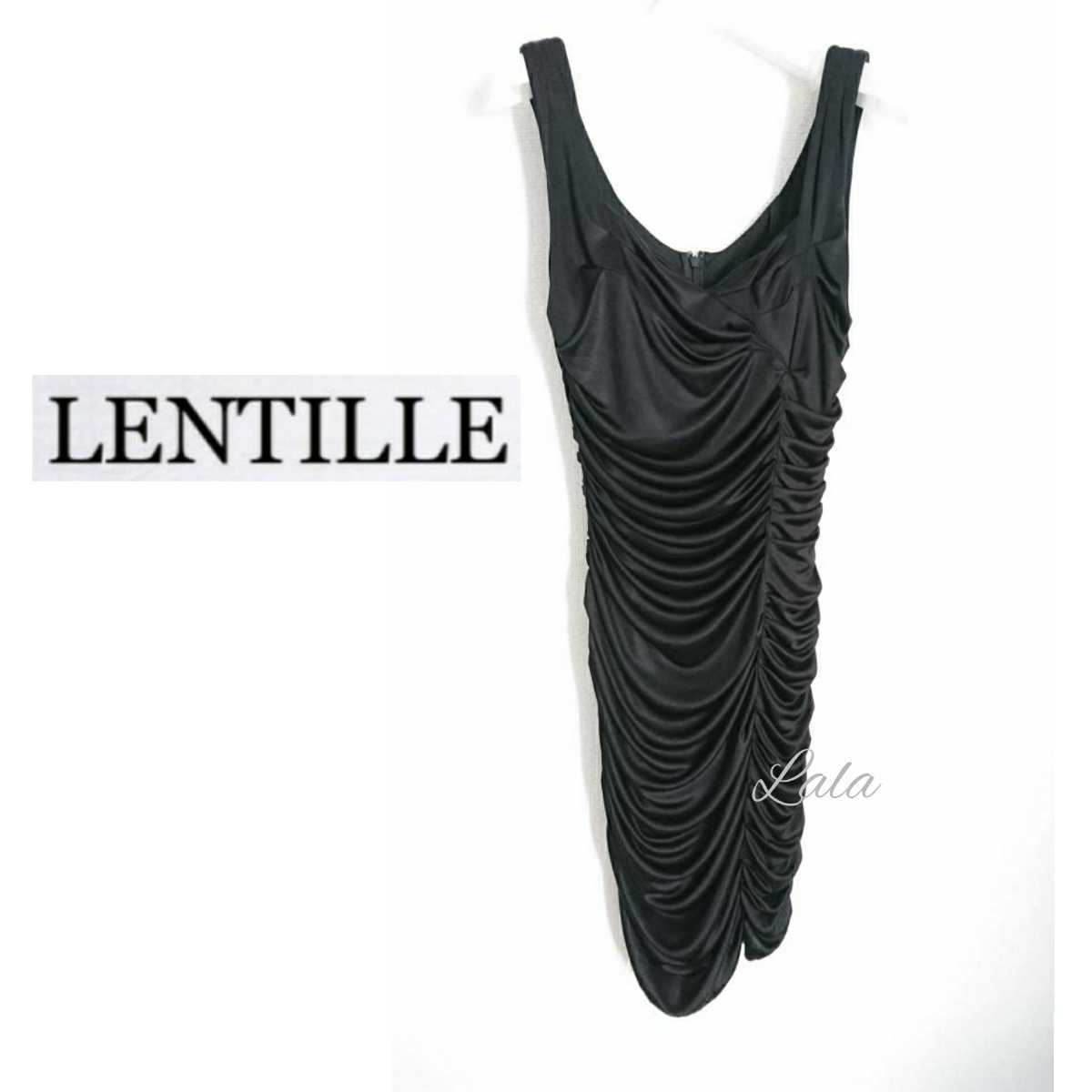 LENTILLE ランティーユ ワンピース ドレス ブラック 黒 レディース