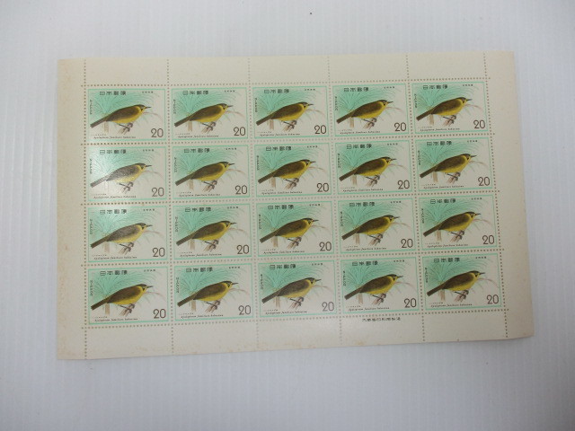 K-213　自然保護シリーズ切手　第2集　鳥類（1シート20円×20枚）　合計3シート　未使用品　_画像6