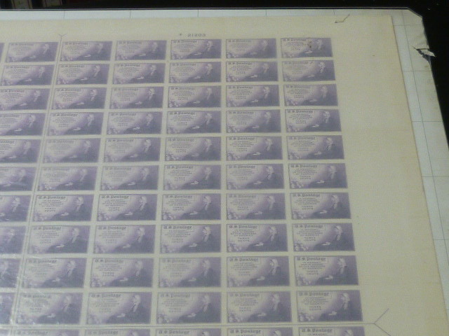 20LH　M　アメリカ切手　#754 SP　ファレィ イーシュ　1935年　母の日　3c　未裁断 200面シート　未使用NH・VF_画像4