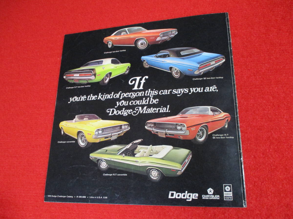 * CHRYSLER DODGE CHALLENGER 1970 Showa era 45 catalog *