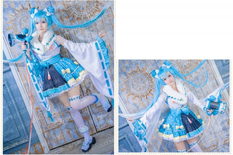 ヤフオク! - コスプレ衣装 VOCALOID 風 初音ミク 2020 雪 着...