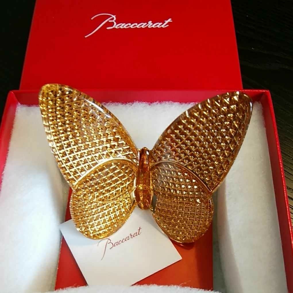 国内初の直営店 Baccarat 置物 バカラ ラッキーバタフライ ラッキー