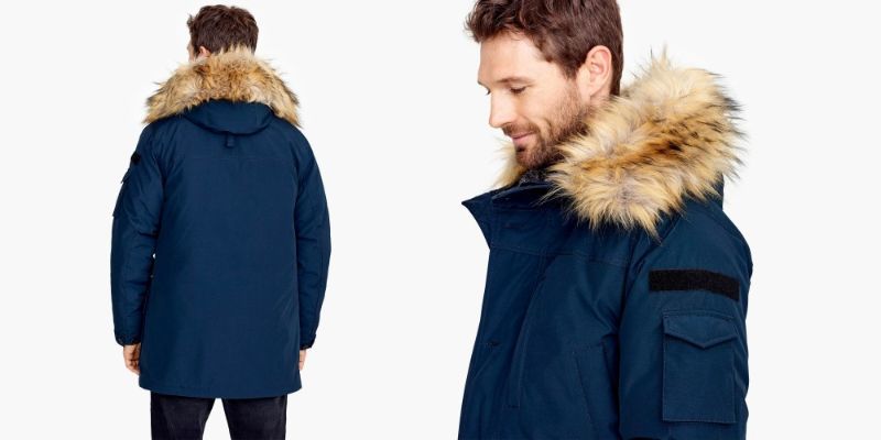 SALE！【新品】サイズ:XL J.CREW ジェイクルー Nordic down parka with eco-friendly Thinsulate ダウンジャケット NAVY_画像3