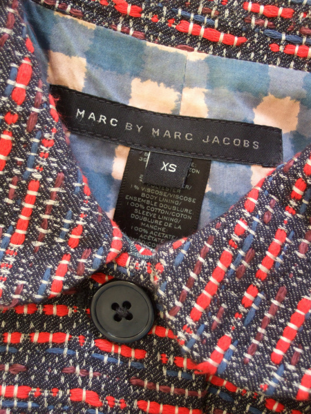  прекрасный товар / Mark Jacobs MARC JACOBS модный жакет маленький размер надпись XS(5 номер соответствует ) темно-синий / темно-синий красный / красный осень-зима направление внешний женский 